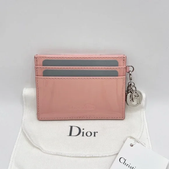 NEW Authentic DIOR Lady Dior Patent Cannage Calfskin Leather Card Holder - Picture 4 of 7